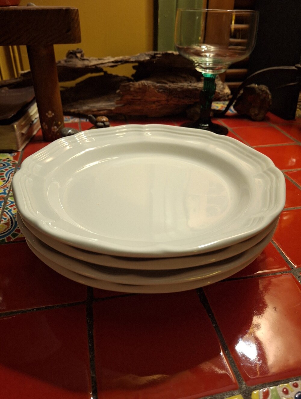 MIKASA FRENCH COUNTRYSIDE SALAD DESSERT PLATES 7 7/8" SET 4 1974 - OVEN TO TABLE